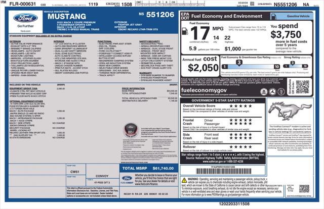 2022 Ford Mustang Mach 1 Fastback 2022 Ford Mustang Mach 1 Fastback