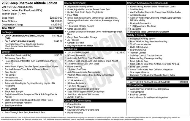2020 Jeep Cherokee Altitude 4X4 2020 Jeep Cherokee Altitude 4X4