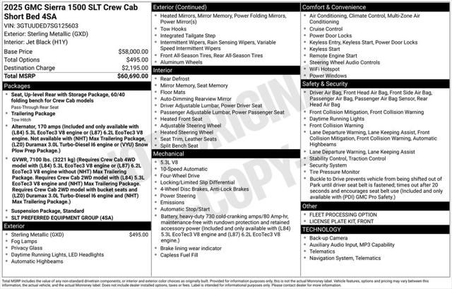 2025 GMC Sierra 1500 4WD Crew Cab Short Box SLT 2025 GMC Sierra 1500 4WD Crew Cab Short Box SLT