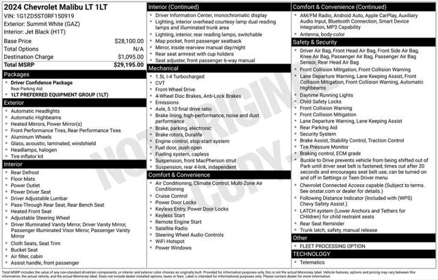 2024 Chevrolet Malibu FWD 1LT 2024 Chevrolet Malibu FWD 1LT