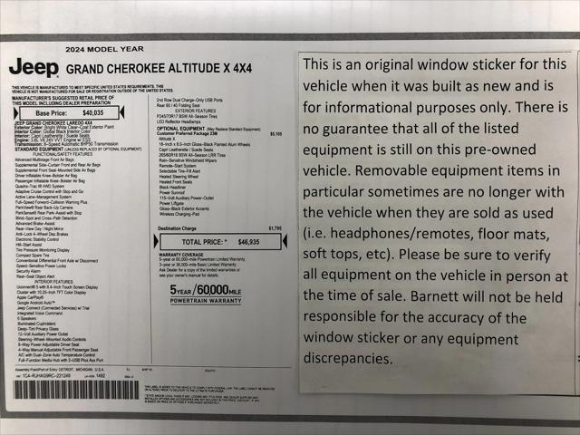 2024 Jeep Grand Cherokee Altitude X 4x4