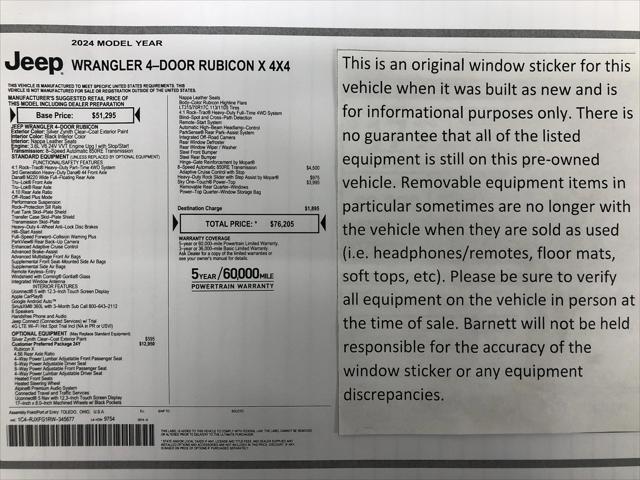 2024 Jeep Wrangler 4-Door Recon 4x4 2024 Jeep Wrangler 4-Door Recon 4x4