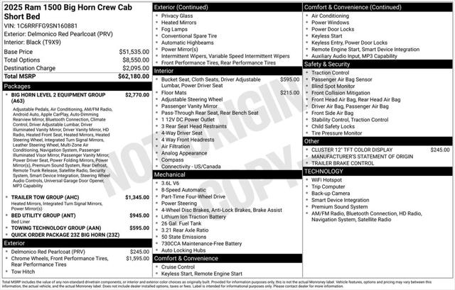 2025 RAM Ram 1500 RAM 1500 BIG HORN CREW CAB 4X4 57 BOX 2025 RAM Ram 1500 RAM 1500 BIG HORN CREW CAB 4X4 57 BOX