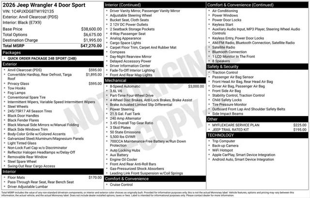 2026 Jeep Wrangler Sport