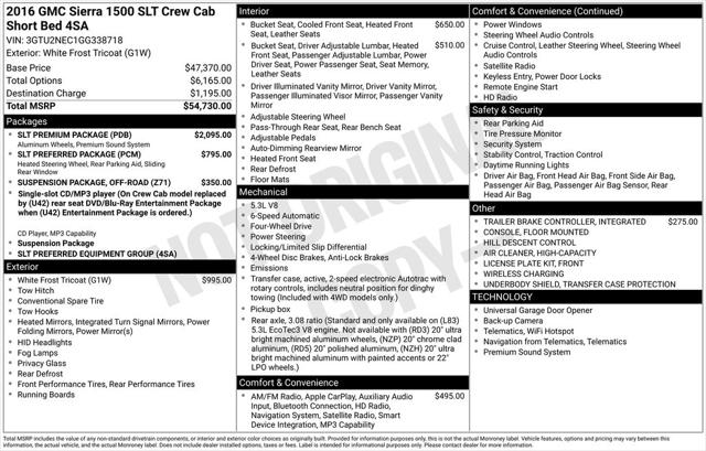 2016 GMC Sierra 1500 SLT 2016 GMC Sierra 1500 SLT