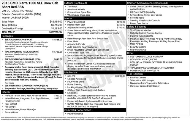 2015 GMC Sierra 1500 SLE 2015 GMC Sierra 1500 SLE