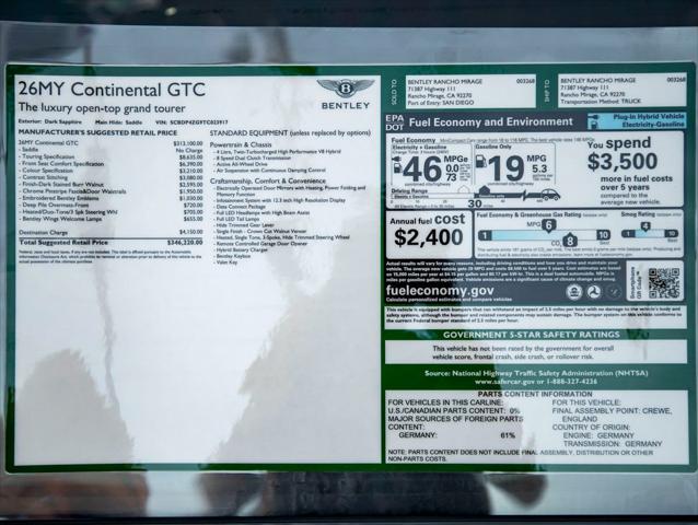 2026 Bentley Continental GTC Unknown