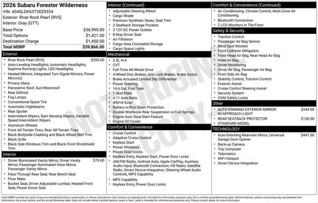 2026 Subaru Forester Wilderness