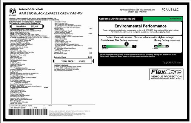 2026 RAM Ram 2500 RAM 2500 BLACK EXPRESS CREW CAB 4X4 64 BOX