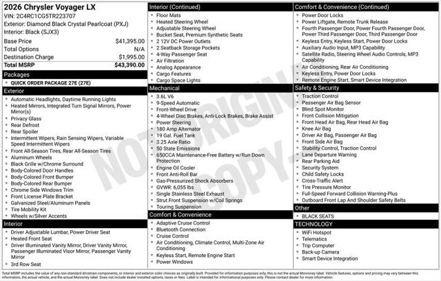 2026 Chrysler Voyager VOYAGER LX