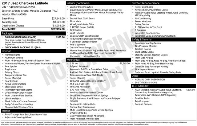 2017 Jeep Cherokee Latitude 4x4 2017 Jeep Cherokee Latitude 4x4