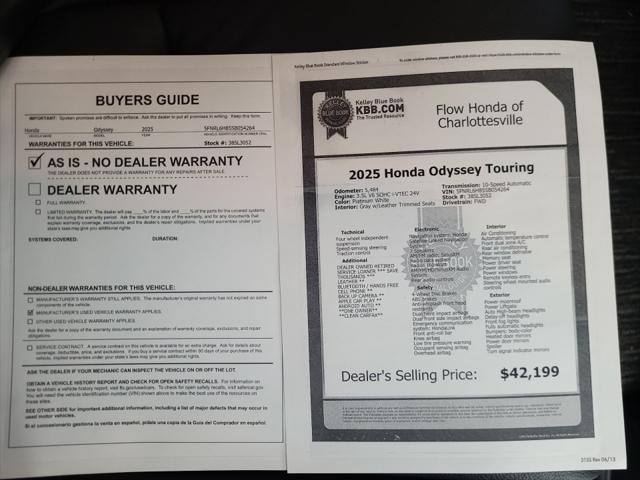 2025 Honda Odyssey Touring