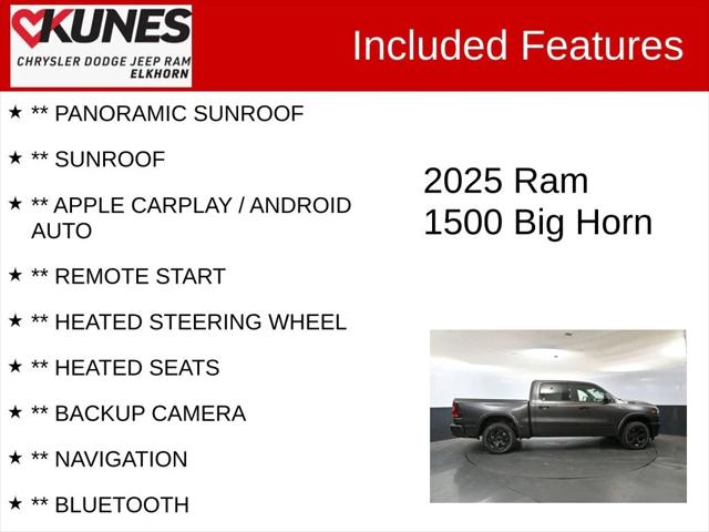 2025 RAM 1500 Big Horn Crew Cab 4x4 57 Box 2025 RAM 1500 Big Horn Crew Cab 4x4 57 Box