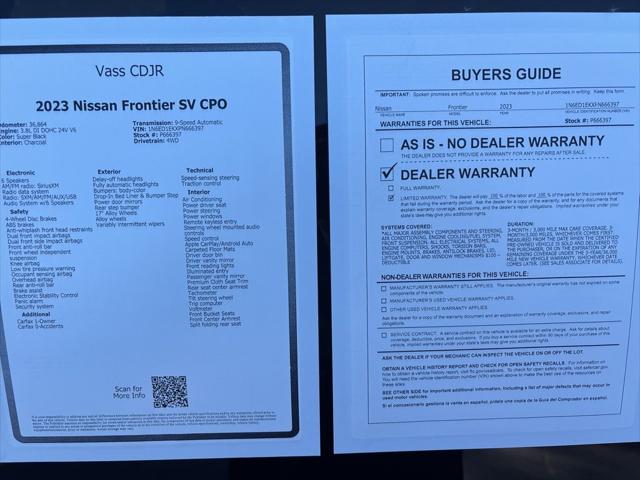 2023 Nissan Frontier Crew Cab SV 4x4