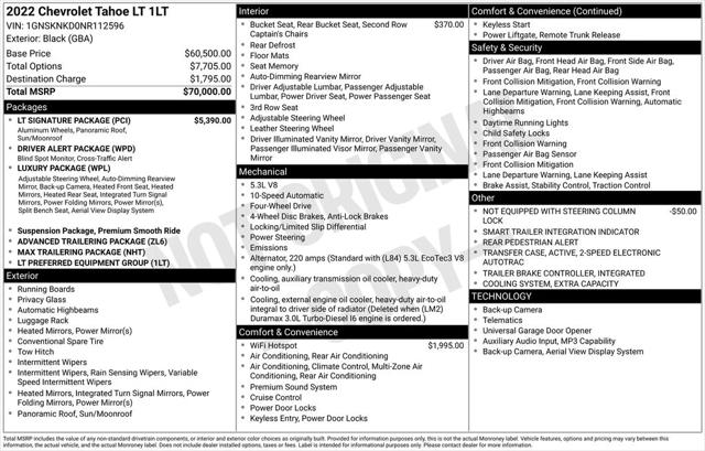 2022 Chevrolet Tahoe 4WD LT