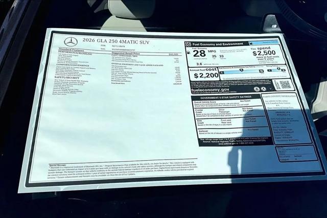 2026 Mercedes-Benz GLA-CLASS 4MATIC