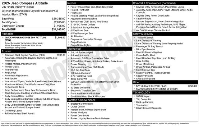 2026 Jeep Compass Latitude Altitude