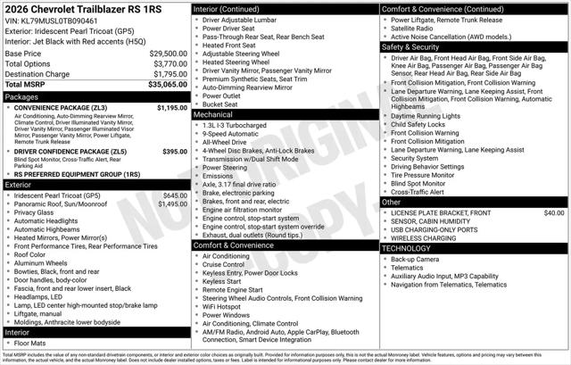 2026 Chevrolet TrailBlazer AWD RS