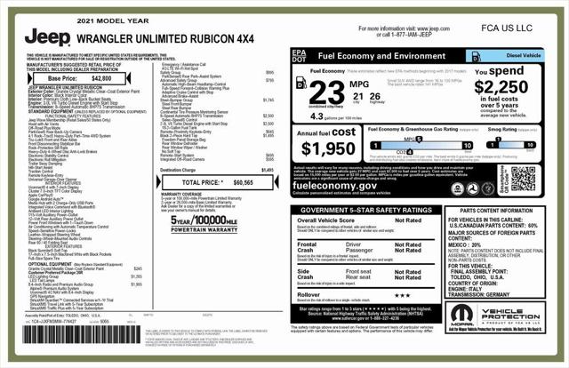 2021 Jeep Wrangler Unlimited Rubicon 4X4 2021 Jeep Wrangler Unlimited Rubicon 4X4