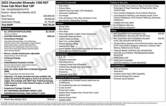 2022 Chevrolet Silverado 1500 4WD Crew Cab Short Bed RST