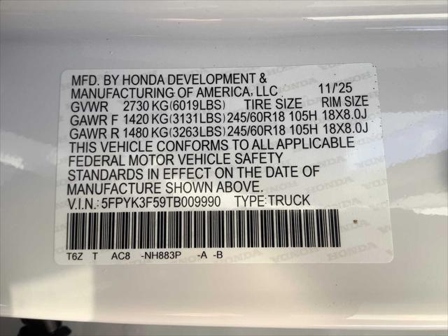 2026 Honda Ridgeline RTL