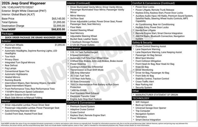 2026 Wagoneer Grand Wagoneer GRAND WAGONEER 4X4 2026 Wagoneer Grand Wagoneer GRAND WAGONEER 4X4