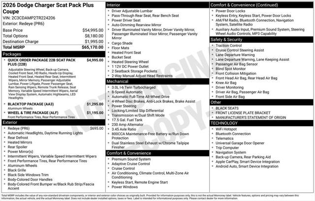 2026 Dodge Charger CHARGER SCAT PACK PLUS 2-DOOR AWD
