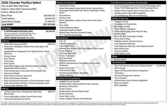 2026 Chrysler Pacifica PACIFICA SELECT