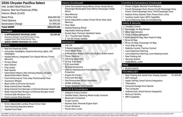 2026 Chrysler Pacifica PACIFICA SELECT