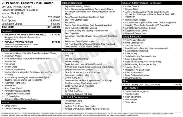 2019 Subaru Crosstrek 2.0i Limited 2019 Subaru Crosstrek 2.0i Limited