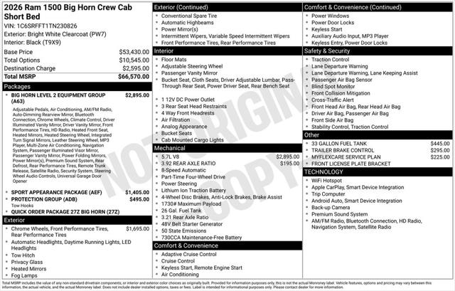 2026 Ram 1500 Big Horn Crew Cab 4x4 57 Box