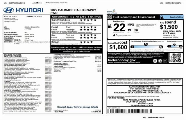 2022 Hyundai Palisade Calligraphy 2022 Hyundai Palisade Calligraphy