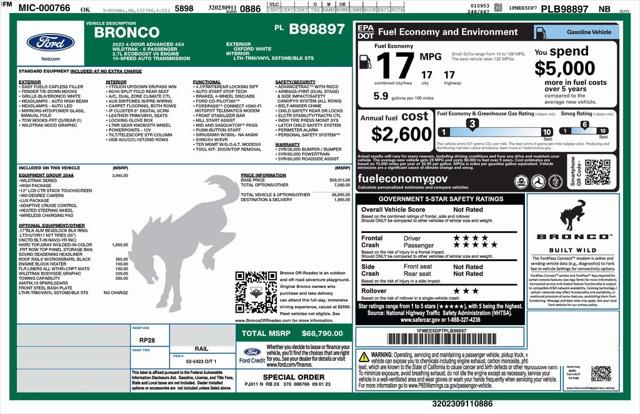 2023 Ford Bronco Wildtrak 2023 Ford Bronco Wildtrak