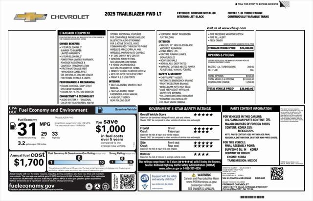 2025 Chevrolet Trailblazer FWD LT