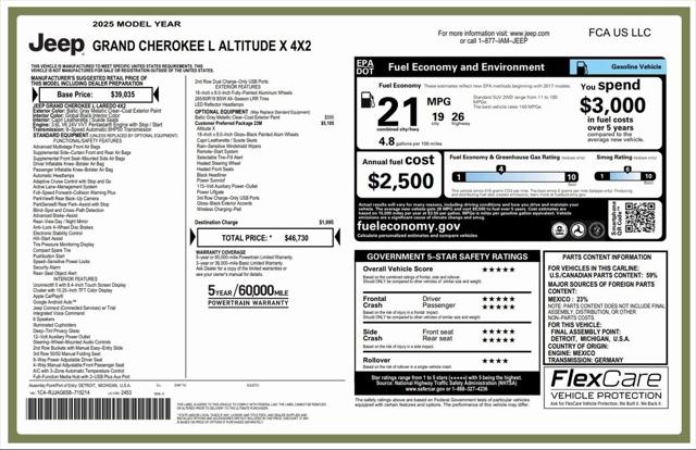 2025 Jeep Grand Cherokee L Altitude X 4x2 2025 Jeep Grand Cherokee L Altitude X 4x2