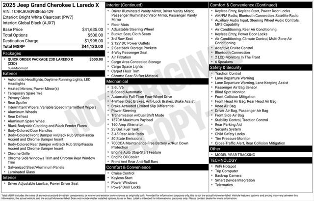 2025 Jeep Grand Cherokee L Laredo X 4x4 2025 Jeep Grand Cherokee L Laredo X 4x4