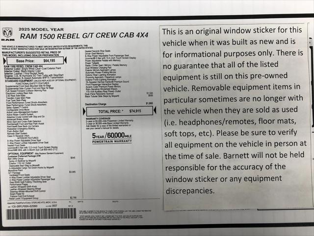 2025 RAM 1500 Rebel Crew Cab 4x4 57 Box 2025 RAM 1500 Rebel Crew Cab 4x4 57 Box