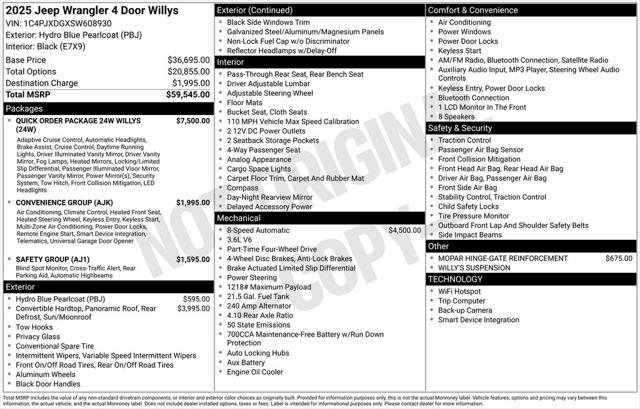 2025 Jeep Wrangler WRANGLER 4-DOOR WILLYS