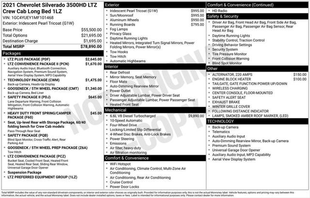 2021 Chevrolet Silverado 3500HD 4WD Crew Cab Long Bed LTZ