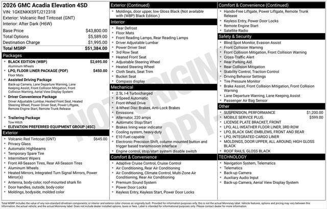 2026 GMC Acadia Elevation FWD