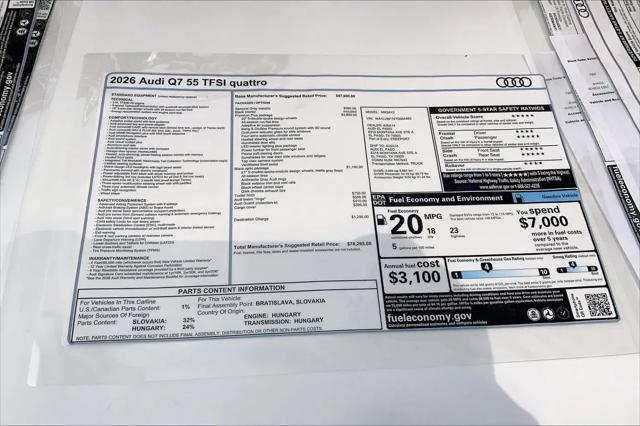 2026 Audi Q7 Premium Plus TFSI quattro tiptronic