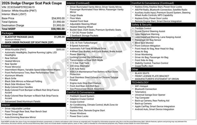 2026 Dodge Charger Scat Pack 2-Door AWD