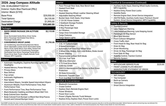 2026 Jeep Compass Latitude Altitude