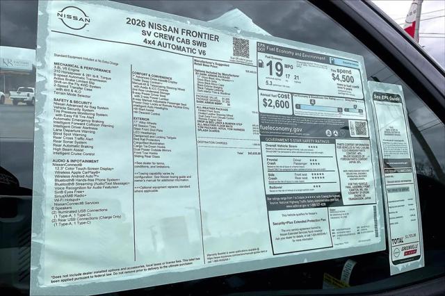 2026 Nissan Frontier Crew Cab SV 4x4