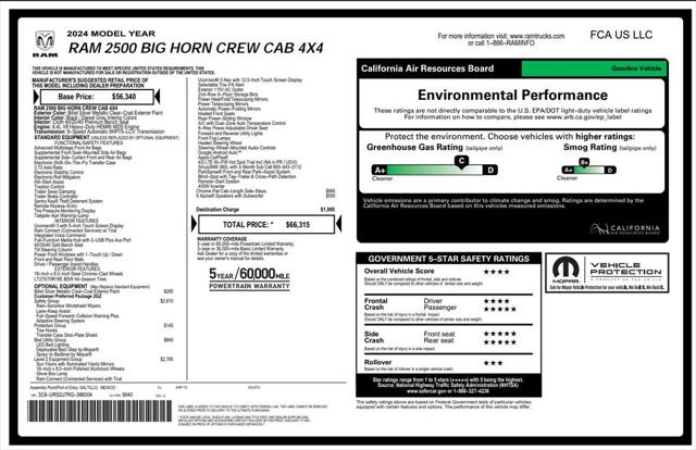 2024 RAM 2500 Big Horn Crew Cab 4x4 64 Box 2024 RAM 2500 Big Horn Crew Cab 4x4 64 Box