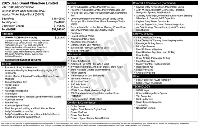 2025 Jeep Grand Cherokee Limited 4x4 2025 Jeep Grand Cherokee Limited 4x4