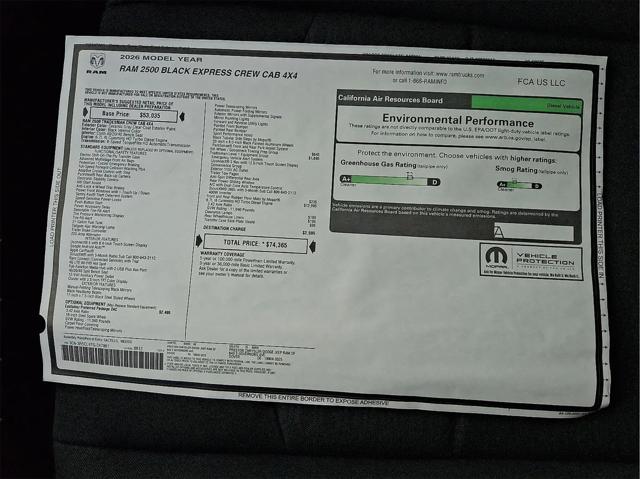 2026 Ram 2500 Black Express Crew Cab 4x4 6'4" Box