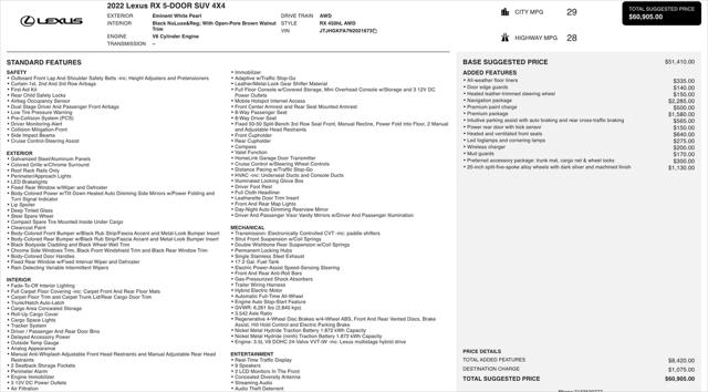 2022 Lexus RX 450h RX 450hL