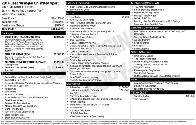 2014 Jeep Wrangler Unlimited Sport