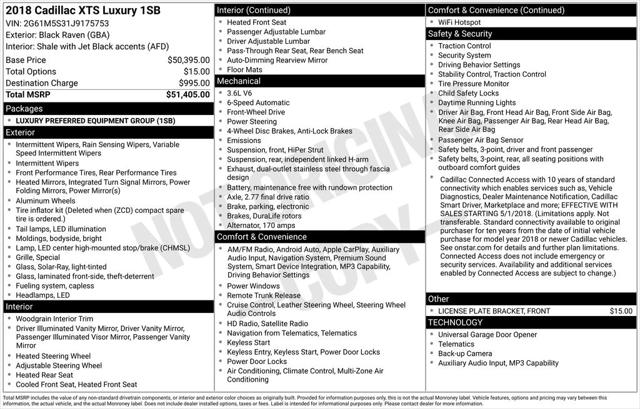 2018 Cadillac XTS Luxury